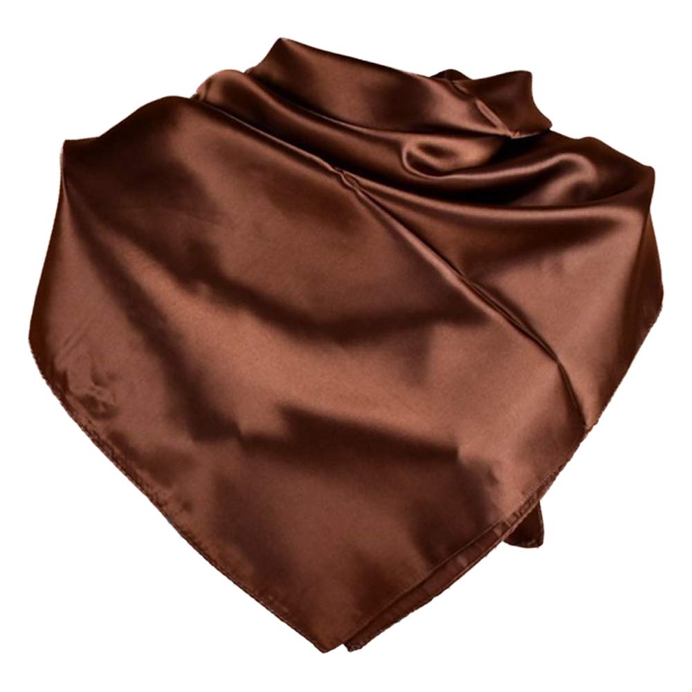 Yofasen Women's Brown Muslim Scarf Hijab - Solid Color Satin Muslim Islamic Full Cover Soft Hijab Long Scarf Wrap Scarves,