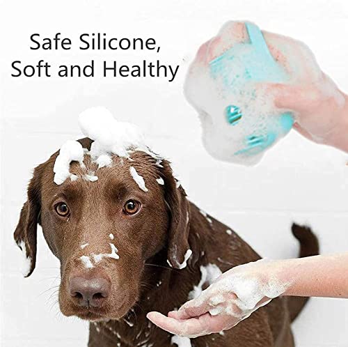 PSK PET MART Dog Shampoo Brush 80ml, Dog Bath Brush for Bathing and Shedding Short Hair, Soft Silicone Rubber Bristle Brushes for Small Dogs, Pet Cat, and Puppy Shampoo 1