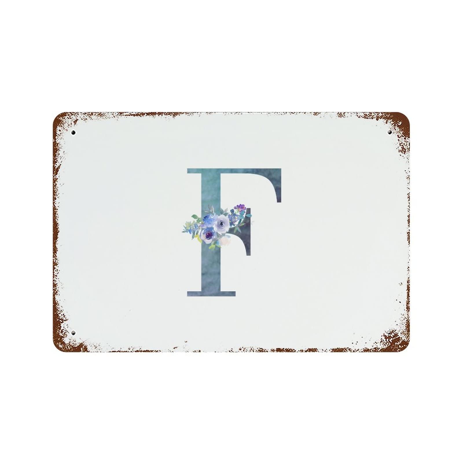 WengBeauty Bloemen Monogram Letter M Blauwe Inkt Belettering