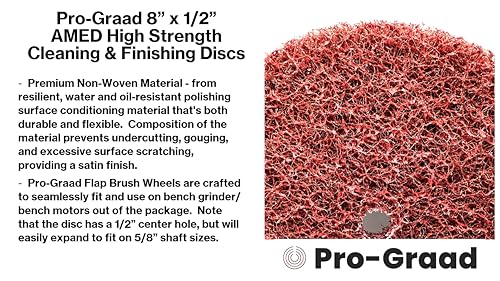 Image of 4 Pack 8 inch x 1 /2 inch Medium (AMED) High Strength Non-Woven Buffing, Blending, Cleaning, Light Deburring & Finishing Discs, 03992, Pack of 4