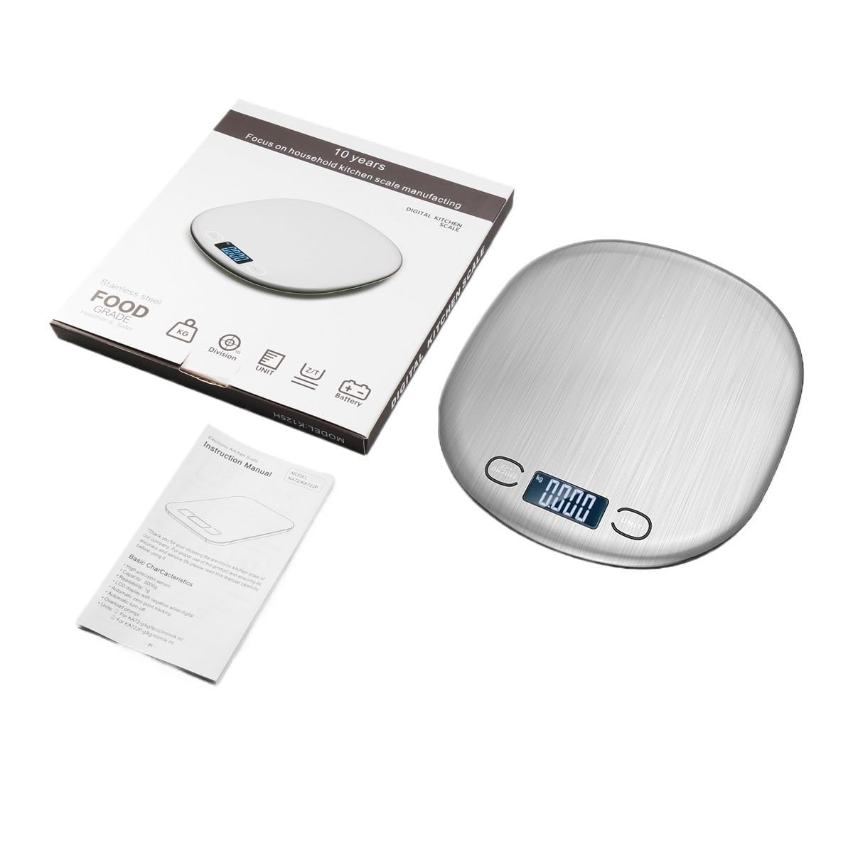 Básculas para pesar alimentos Báscula Digital for cocina de 15kg, báscula electrónica for alimentos for el hogar, for cocinar y hornear, herramienta medición acero inoxidable