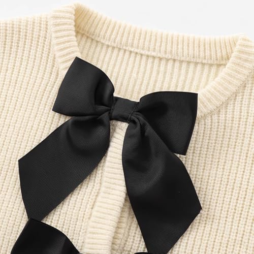 Image of Monkay Cardigan Sweaters for Women Bow Tie Front Long Sleeve Knit Sweater Tops Slim Fit Cute Clothes Spring Fashion