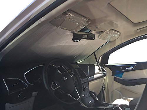 HeatShield, The Original Windshield Sun Shade, Custom-Fit for Ford Edge SUV 2015, 2016, 2017, 2018 Silver Series