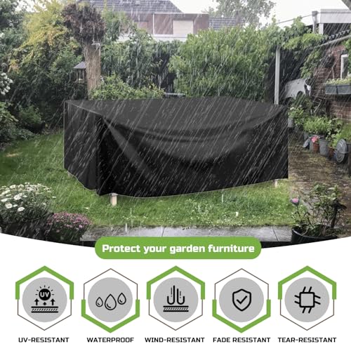rattantree Garden Furniture Covers Waterproof, 250x210x90cm 420D Oxford Fabric with Dust Wind Proof, Heavy Duty Anti-UV Rattan Patio Chair Table Covers for Outdoor & Indoor 4 rattantree Garden Furniture Covers Waterproof, 250x210x90cm 420D Oxford Fabric with Dust Wind Proof, Heavy Duty Anti-UV Rattan Patio Chair Table Covers for Outdoor & Indoor - Image 4