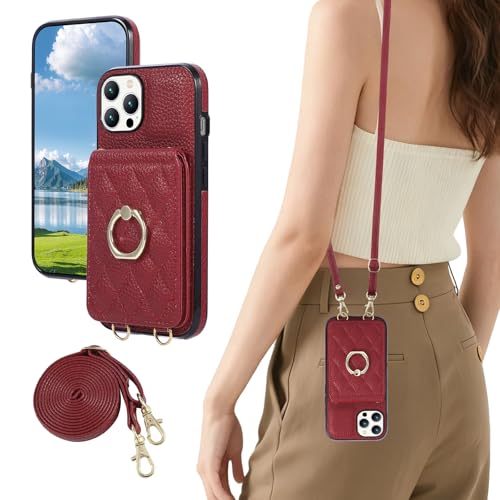 KW-LINK iPhone 12 mini �P�[�X �蒠�^ ��phone12 mini �P�[�X �V�����_�[ �����O�t�� �X�}�z�P�[�X iphone12 mini �w�ʃP�[�X������� �w�ʃJ�[�h���[ ���u���X�^���h�@�\ �A�C�t�H��12�~�j �ɓK�p �J�o�[ 