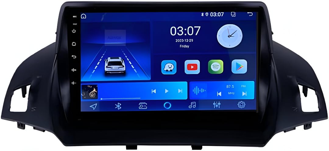 Radio samochodowe Android 14 - Ford Kuga/C-Max 2011-2016, Apple CarPlay i Android Auto, dotykowy panel dotykowy 9 kanałów, system multimedialny HD bez folii | Wi-Fi, RDS, DAB+