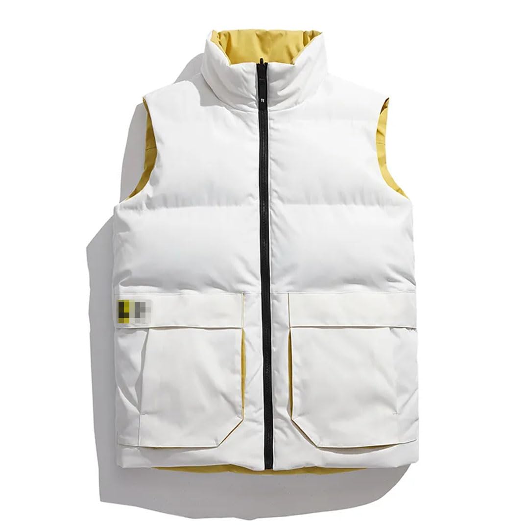 Vogrtcc Chaleco De Algodón De Tendencia Para Hombre Con Hombros Grandes Y Cálidos Y Engrosado Con Abrigos Dobles