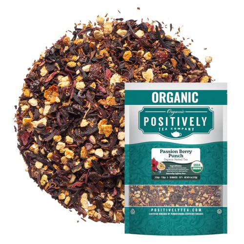 Image of Organic Positively Tea Company, Passion Berry Punch Herbal Tea, Loose Leaf, 4 Ounce