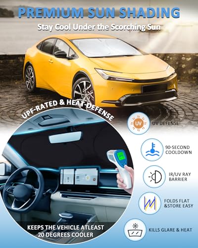 Image of Sun Shade for Toyota Prius 2023-2025 2026 Windshield Sunshade Sun Visor
