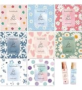 CRASPIRE 80Pcs 8 Styles Lip Balm Sticker Flower Background Self-Adhesive Homemade Lip Balm Labels...