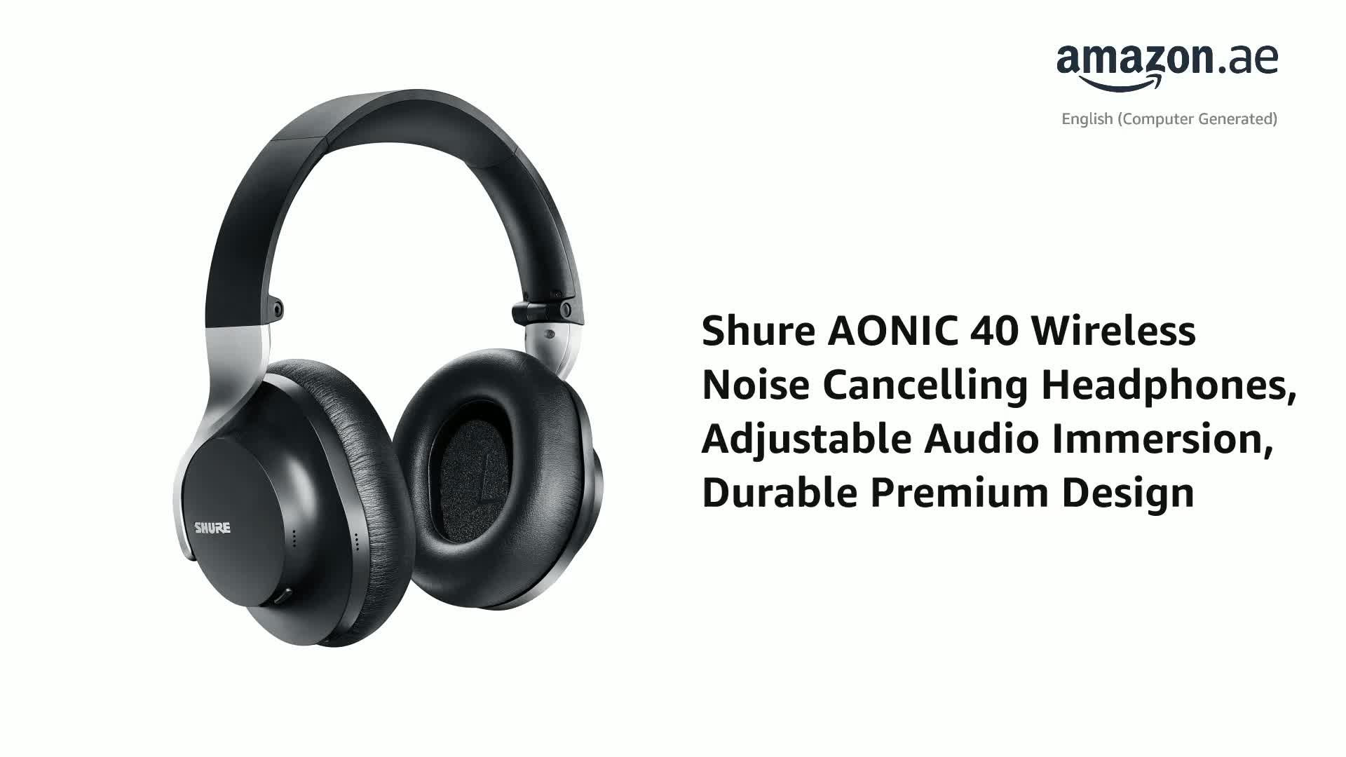 Shure AONIC 40 Wireless Noise Cancelling Headphones, Comfortable