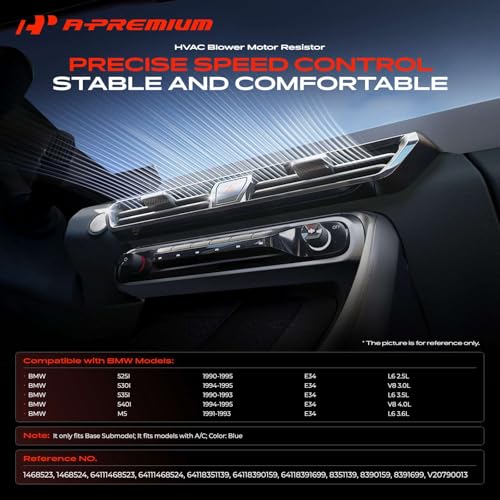 Image of A-Premium Front HVAC Blower Motor Resistor Compatible with BMW Models | for 525i 1990-1995, 540i /530i 1994-1995, 535i 1990-1993, M5 1991-1993