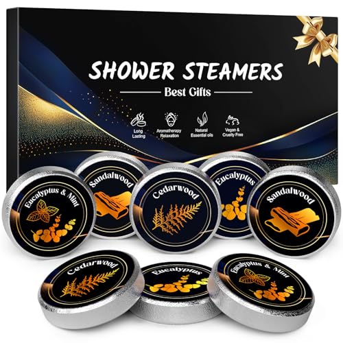 Shower Steamers Aromatherapy 8 Pcs Birthday Gifts for Men Gifts for Fathers Day from Daughter Son for Grandad Dad Gifts for Him Small Relaxation Self Care for Husband Boyfriend