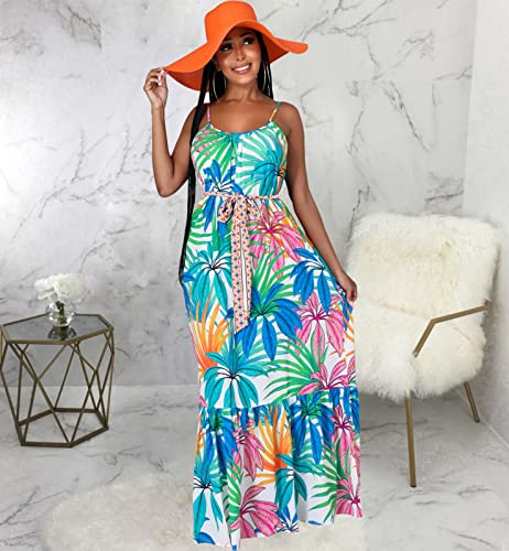 Image of SheKiss 2026 Women's Casual Summer Floral Long Maxi Dresses Floor Length Sleeveless Plus Size Sundresses