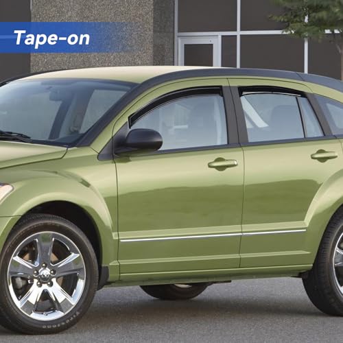 Image of Window Visors Rain Guards for 2007-2012 Dodge Caliber, Out-Channel Window Vent Wind Deflectors Visors Shades for 07-12 Dodge Caliber