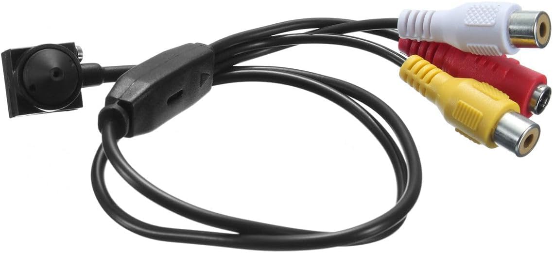 Mini Telecamera Pinhole Spia Nascosta Spy Cam con Microfono per Audio. Microspia Può Essere Visualizzata Direttamente su Monitor, Incluso 1 Alimentatore 12V-1Ah - Per Interno- NO WIFI