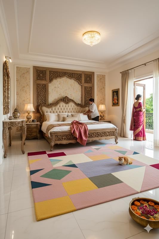 Image of Luxurious Tufted Woolen Carpet Collection Size 10 X 12 Feet (Color-Multi)