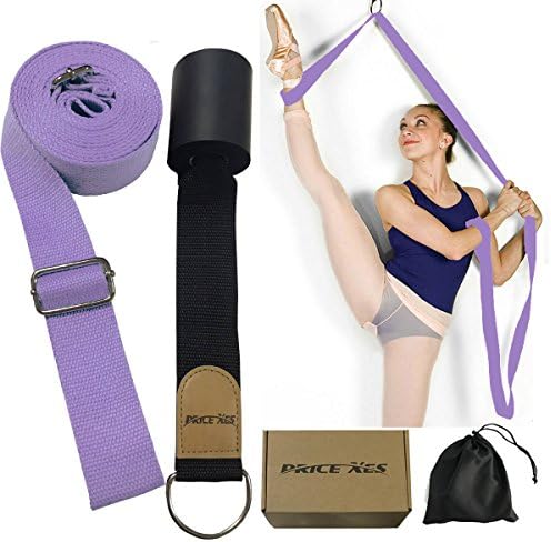 Adjustable Leg Stretcher Lengthen Ballet Stretch Band - Easy Install on Door Flexibility Stretching Leg Strap Great Cheer Dance Gymnastics Trainer stretching equipment taekwondo Training (purple-2)