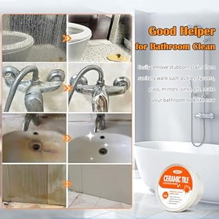 TIEDXIOY Tile & Grout Cleaner Paste, Bathroom Cleaner Fast Acting Non Toxic Cleaning Paste for Shower Tile, Ceramic, Granite, Porcelain, Marble Floor, Appliances & Fixtures, Removes Old Stains-250g