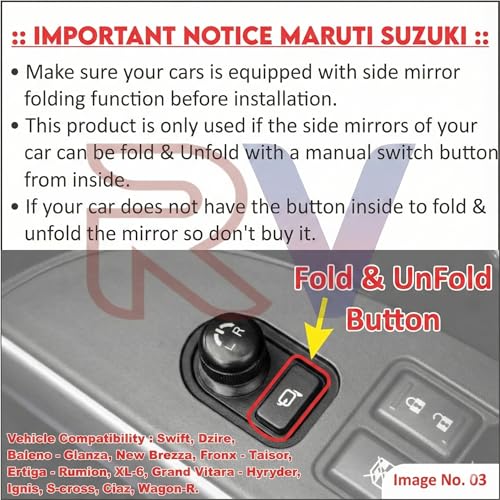 Image of New Brezza-2022-Onwards,Maruti Suzuki Side Mirror Folding (AutoFold) Relay Kit | Plug & Play Auto Mirror Folding System PCB, Smooth Operation, Short-Circuit Protection