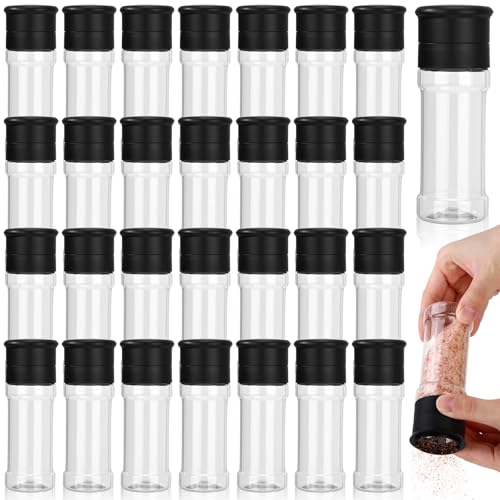 Ferrochef 30 Pcs Plastic Salt and Pepper Grinder Set Refillable Pepper Mill 3.4 oz Small Spice...