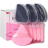 Vista 8 de Ocim 10 piezas de esponjas de polvo para polvo facial, esponja de belleza suave de terciopelo triangular, maquillaje prensado, esponjas aplicadoras
