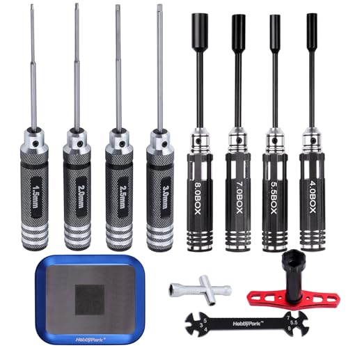 Hobbypark Hex Driver Set (1.5mm 2.0mm 2.5mm 3.0mm), Hex Nut Driver Set(4.0/5.5/7.0/8.0mm)...