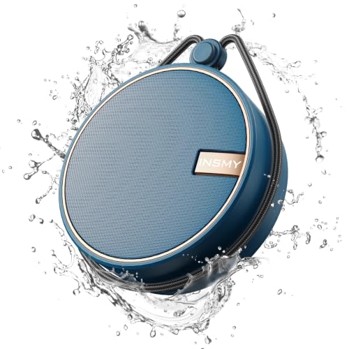 Image of INSMY Portable IPX7 Waterproof Bluetooth Speaker, Wireless Outdoor Speaker Shower Speaker, with HD Sound, Support TF Card, Suction Cup, 12H Playtime, for Kayaking, Boating, Hiking (Navy)