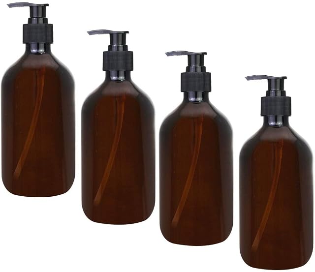 CODIRATO 4 PCS Pump Bottles 500ml Empty Shampoo Bottles Refillable Plastic Lotion Pump Bottles Liquid Dispensers Shampoo Dispenser Large Capacity for Lotion, Shower Gel, Hand Soap