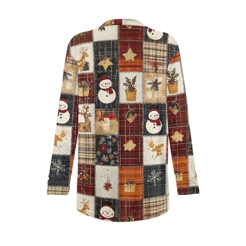 Image of Fall Maple Leaf Cardigan Sweaters for Women Long Sleeve Cardigan Soft Drape Open Front Dusters V-Neck Jackets Dressy