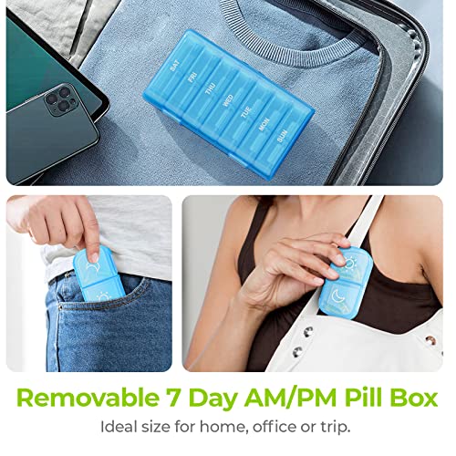 Image of AUVON Weekly Pill Organizer 2 Times a Day, One-Sided Opening, Easy to Use