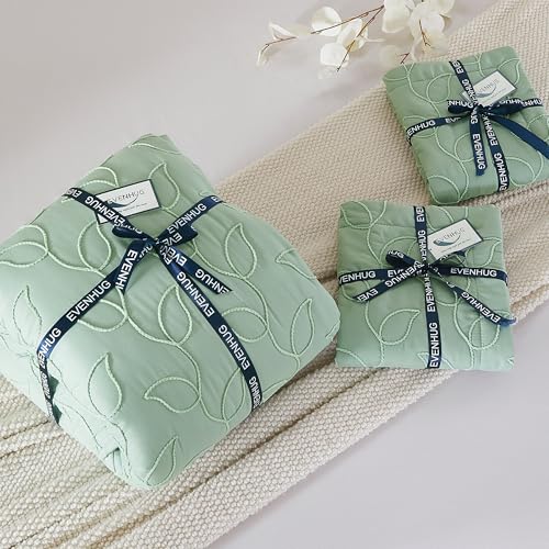 Image of EVENHUG Quilt Queen Size Bedding Set with Pillow Sham Lightweight Bedspreads Coverlet Soft Reversible Bed Cover for All Season 3 Piece