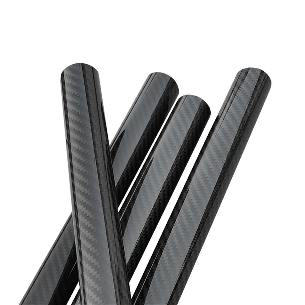 Perfil de fibra de carbono Tubos de fibra carbono brillante 3K 2 piezas con patrón sarga, longitud 1000 mm, tubo alta resistencia(24x22MM)