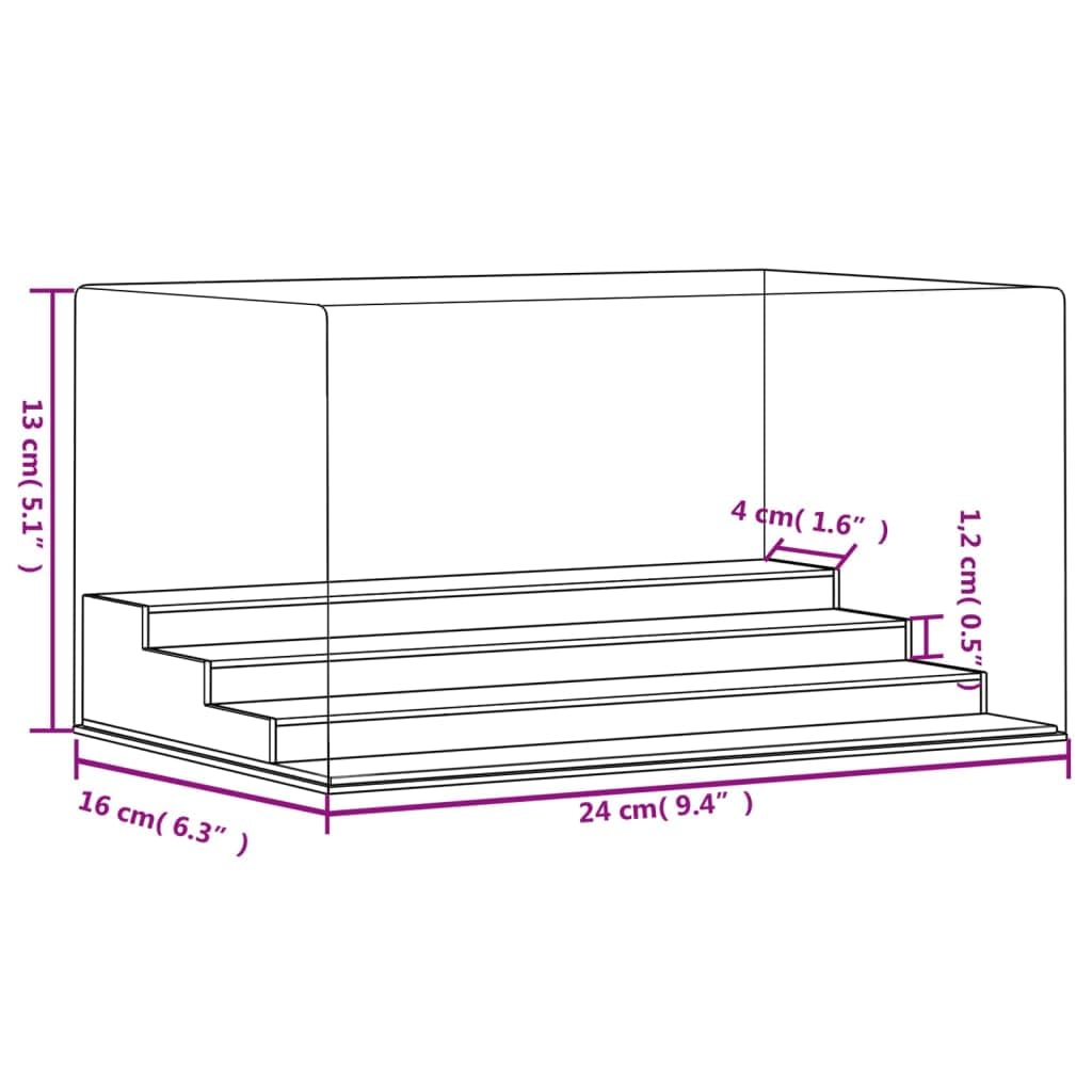 Vitrina acrílica 24 x 16 x 13 cm caja protectora coleccionables