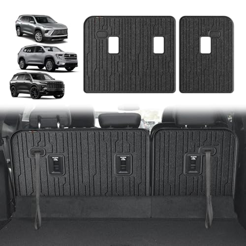 TripleAliners Backrest Mats All Weather Liners Compatible with 2024+ GMC Acadia/Chevy Traverse & 2025 Buick Enclave TPE Third Row Seats Back Cover