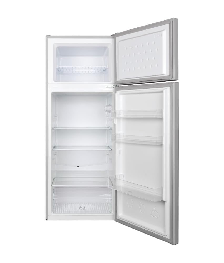 Candy Double Door, CDG1S514ES, Réfrigérateur à libre installation, 242 litres, 41 dB, Silver, AxLxP 143x55x55 cm [Classe d'efficacité énergétique E]