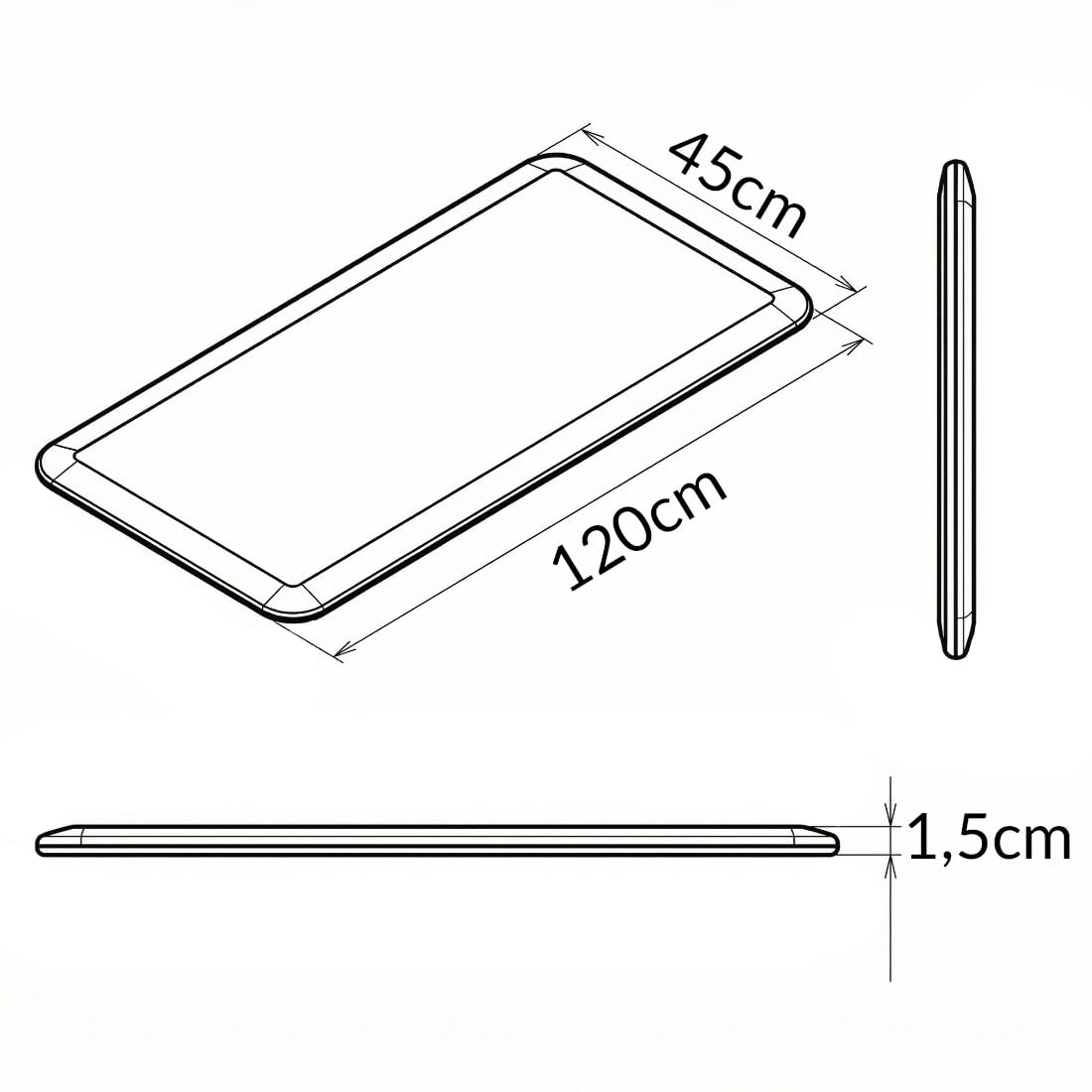 Spacetronik Anti Ermüdungsmatte Büro Kork 120x45 cm, Ergonomische Stehmatte | Schreibtisch für Arbeitsplatz, 15 mm Arbeitsplatzmatte rutschfest, gepolsterte Komfortmatte mit abgerundeten Kanten