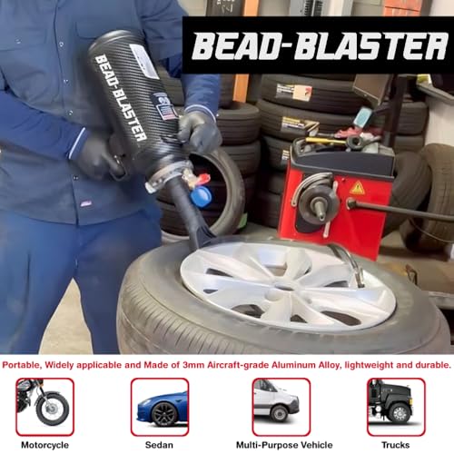 Image of LAUCO Handheld Tire Bead Seater - Professional Automotive Tools, Carbon Fiber Bead Seater Blaster Tool with Rapid Air Release, Tire Inflator for Cars, Trucks, Commercial Vehicles (9 Liter) 9538