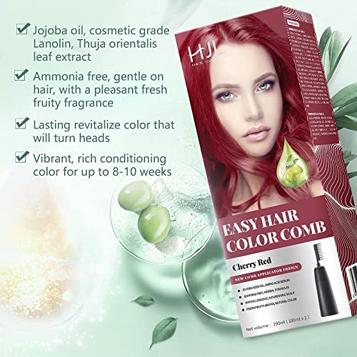 Hjl Cherry Red Burgundy Hair Dye Permanent Hair Color Ammonia Free With Comb Applicator Easy Use Hair Coloring Cream Kit #TOP3