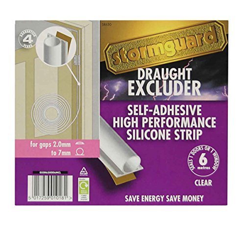 Stormguard Clear Self Adhesive Silicone Draught Excluder Weather Proofing Seal Window Door