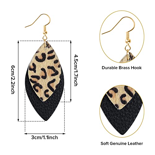 Leopard Print Earrings For Women Cheetah Print Earrings Animal Print Earrings Fashion Boho Fringed Statement Earrings Soft And Lightweight Leopard Handmade Tear Drop Dangle Earrings Jewelry2