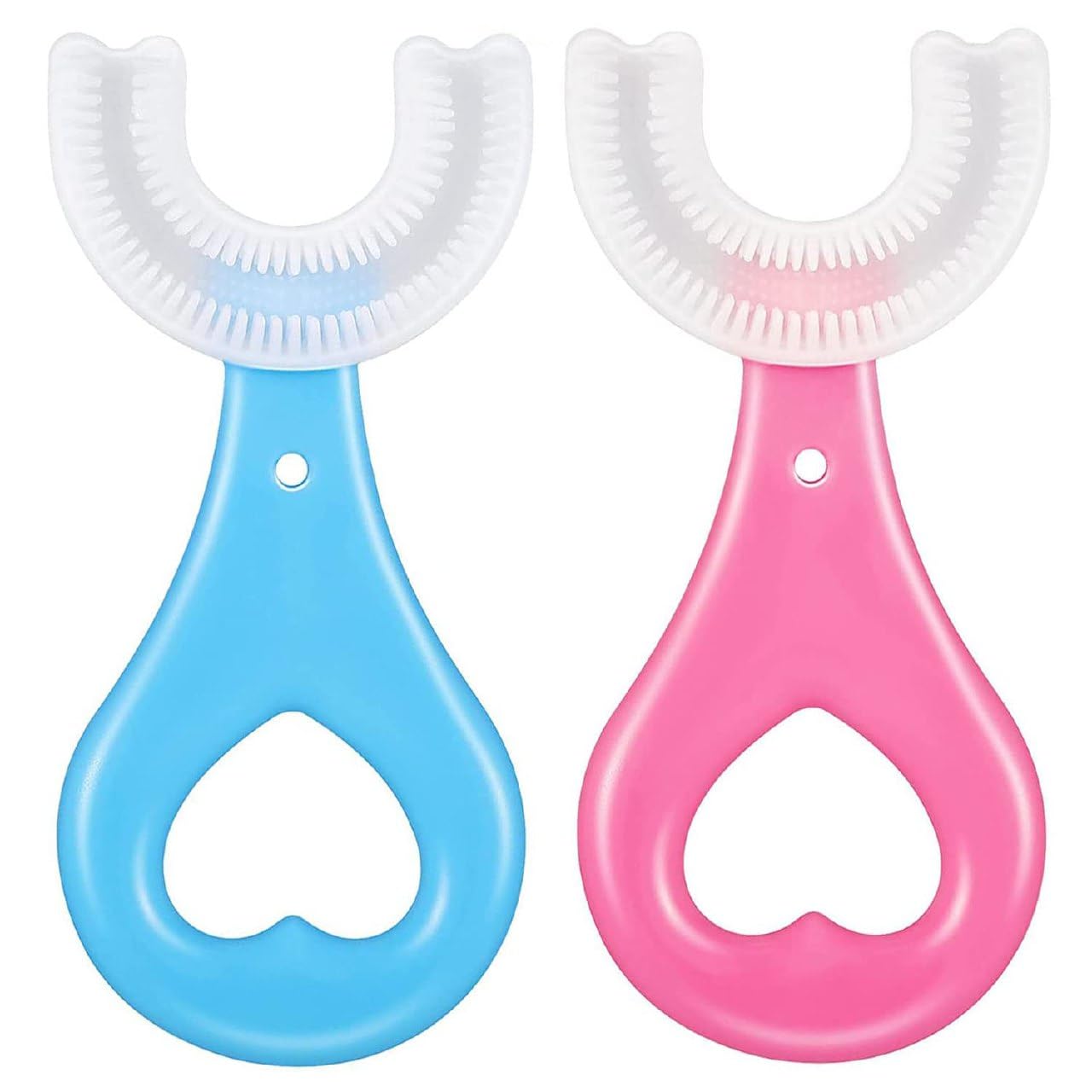 U Shaped Kids Toothbrush For Kids 3-5 Years Children U Shape Toothbrush Baby Brush Teeth Cleaner Silicone Tooth Brush Head 360 Degree Cleansing Infant Toothbrush (4 pcs)-picture-38