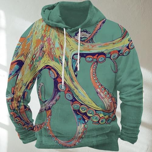 Vintage Japanese Hoodie for Men Octopus Print Long Sleeve Lightweight Sweatshirt Retro Graphic Dragon Hoodie Pullover4