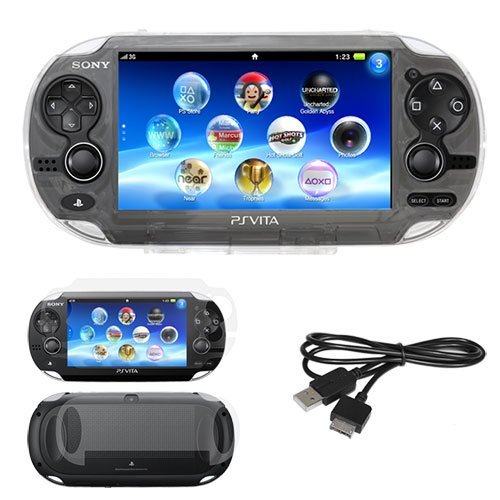 Sony PS vita Playstation Combo, Skque Clear Plastic Crystal Case + Front & Ba...