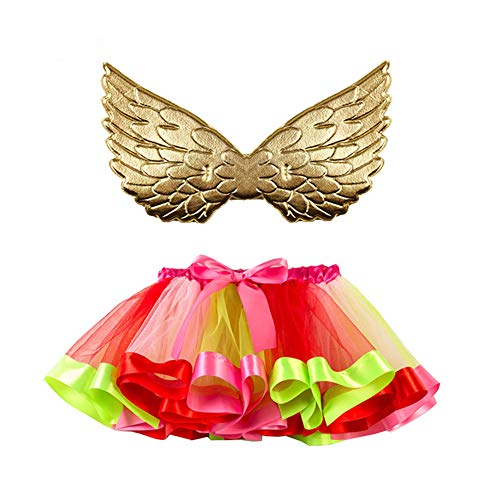 Tüllrock Mädchen & Einhorn Haarreif Tütü Kleid Tüll Petticoat Ballett Tanz Röcke Prinzessin Dress Kinder Kostüme für Tanz Performance Geburtstag Cocktail Party Karneval & Fasching,L(9-11 Jahres) Cover