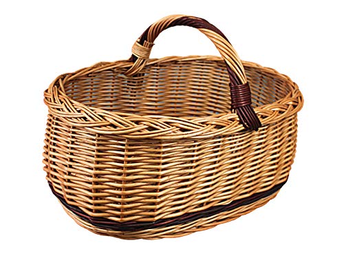 Weidenkorb, Einkaufskorb, Obst- oder Gemüsekorb, Pilzkorb, Picknickkorb 46 x 31 / H 21 / 30 cm Cover