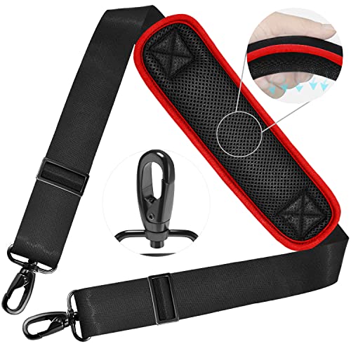 Image of ZINZ Shoulder Strap 78 inch Universal Bag Strap with Ultra-Thick Fixed Padded and Dual Balanced Adjustable Buckles for Briefcase, Travel Bag, Sports Bags, Laptop Bag, Crossbody Bag - Wine Edge