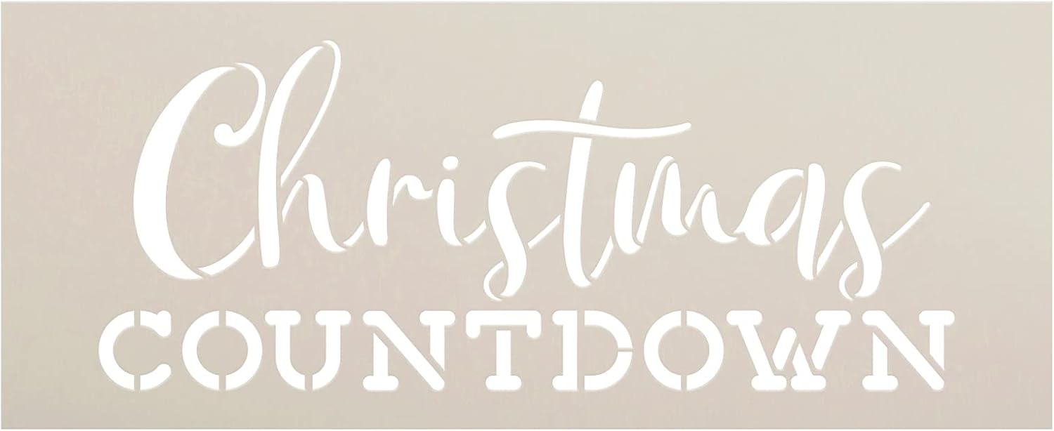 Christmas Countdown Stencil by StudioR12 | DIY Holiday Advent Calendar Decor | Craft & Paint Winter Wood Signs | Select Size (27 x 11 inch)