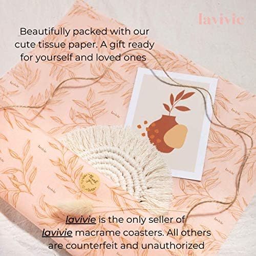 Miniatura 6 de Posavasos de macramé, tejidos bohemios, hechos a mano, absorbentes, para escritorio, cocina, comedor, bebida, picnic, inauguración de la casa,