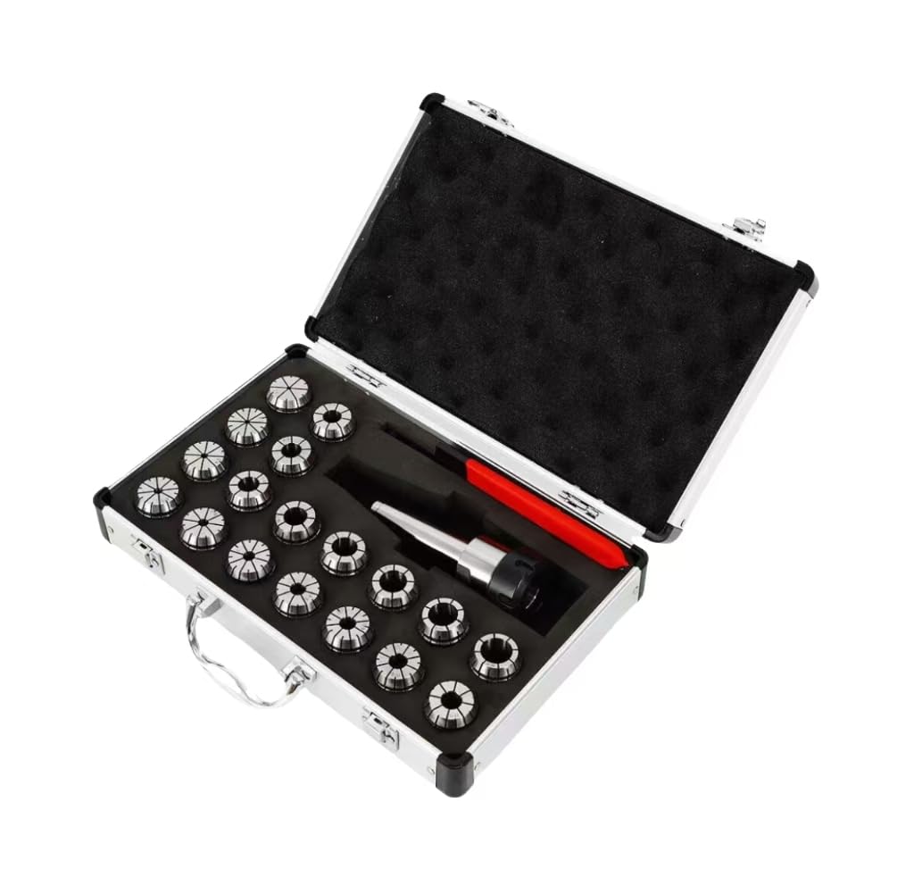 Juego de alicates de sujeción de 21 piezas con caja de almacenamiento, juego de alicates de sujeción, vástago Shank Collet Chuck Tensor Storage para fresadora, herramientas de Milling, portabrocas de